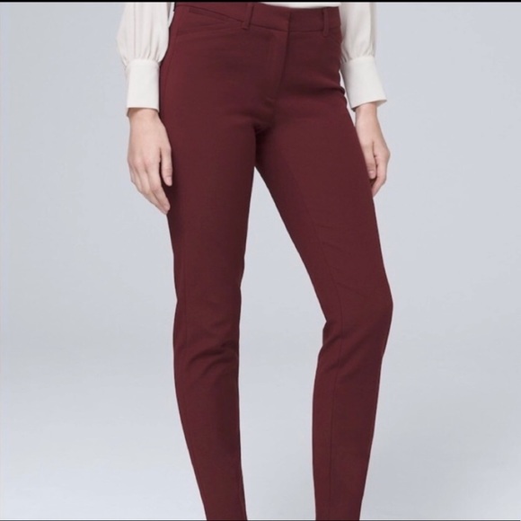 NEW Comfort Stretch Skinny Ankle Pant in Rich Raspberry Sz 4 WHBM - Picture 2 of 11